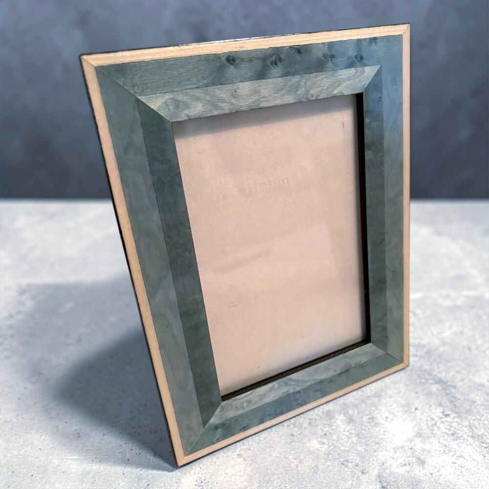 Natalini Made in Italy Wooden Marquetry Lacquered Frame Turquoise Blue